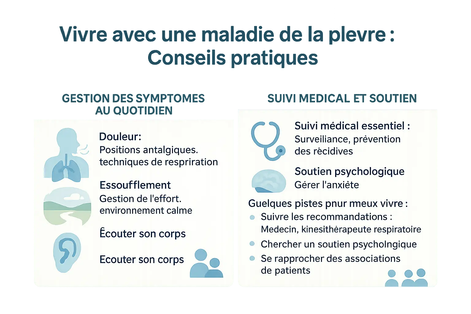 Conseils pratiques pour vivre avec une affection pleurale
